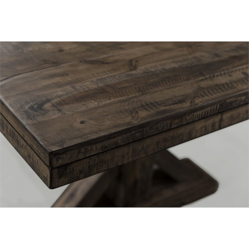 Pemberly Row Transitional Wood Dining Table in Walnut Chestnut