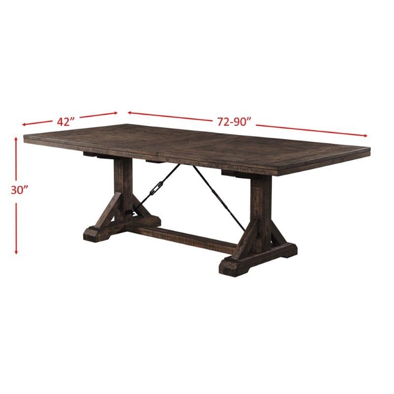 Pemberly Row Transitional Wood Dining Table in Walnut Chestnut
