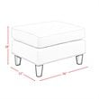 Pemberly Row Contemporary Ottoman in Teal with Espresso Wooden Feet