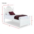 Pemberly Row Contemporary 3 Piece Twin Bedroom Set in White Finish
