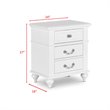 Pemberly Row Contemporary 3 Piece Twin Bedroom Set in White Finish