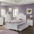 Pemberly Row Contemporary 3 Piece Twin Bedroom Set in White Finish