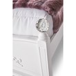 Pemberly Row Traditional Faux Leather Headboard Tufted Twin Bed in White