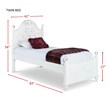 Pemberly Row Traditional Faux Leather Headboard Tufted Twin Bed in White