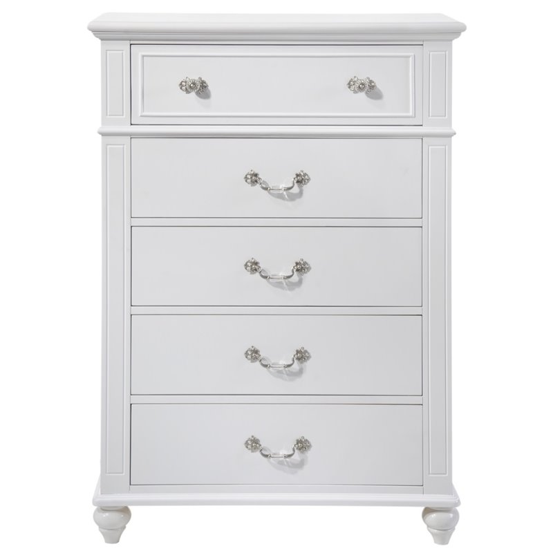 Pemberly Row Contemporary 4 Piece Twin Platform Bedroom Set in White