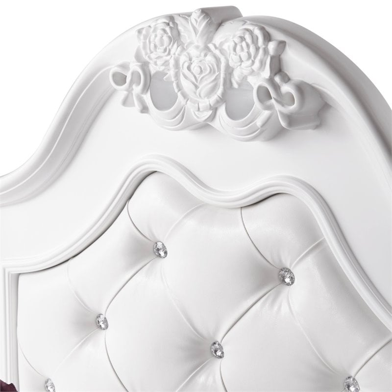Pemberly Row Contemporary 4 Piece Twin Platform Bedroom Set in White