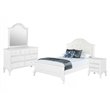 Pemberly Row Contemporary 4 Piece Full Kids Bedroom Set in White