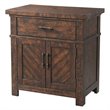 Pemberly Row Contemporary Solid Wood 3 Drawer Nightstand in Walnut