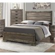 Pemberly Row Transitional Solid Wood Queen Panel Bed in Gray Oak