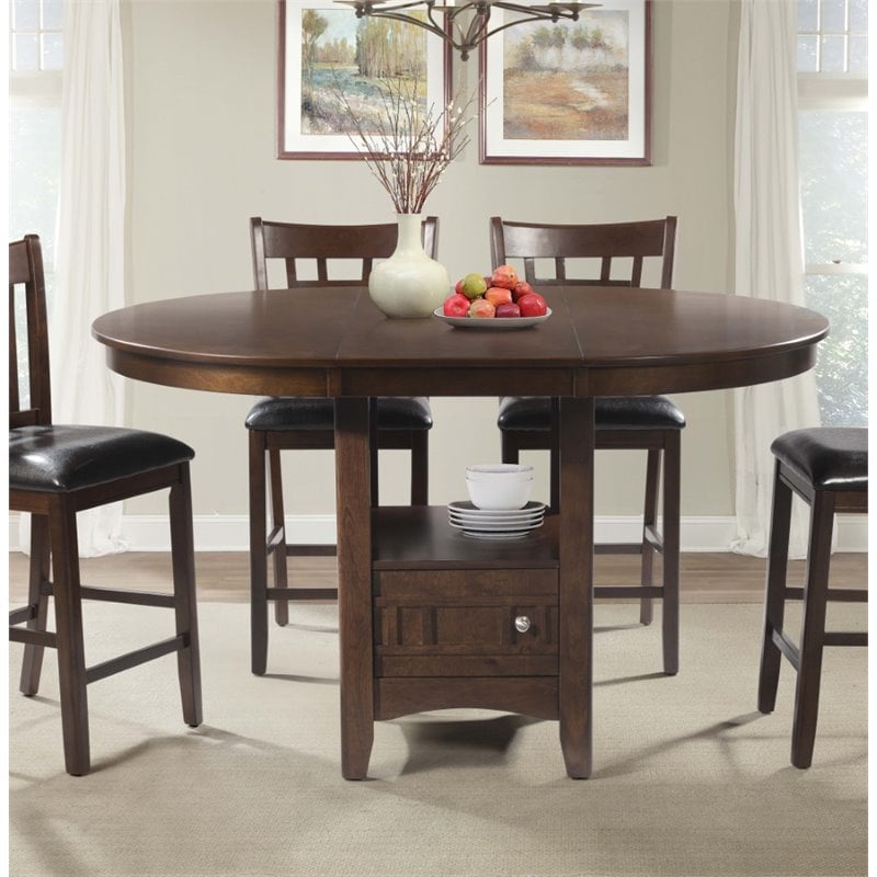 Pemberly Row Transitional Extendable Counter Height Dining Table