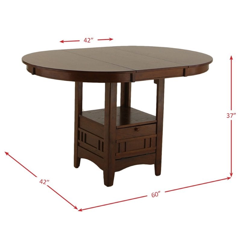 Pemberly Row Transitional Extendable Counter Height Dining Table