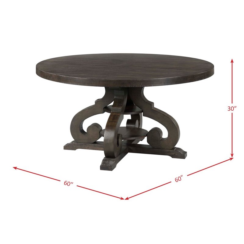 Pemberly Row Contemporary 7 Piece Round Dining Set in Walnut