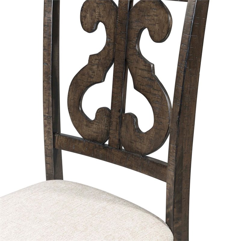 Pemberly Row Contemporary 7 Piece Round Dining Set in Walnut