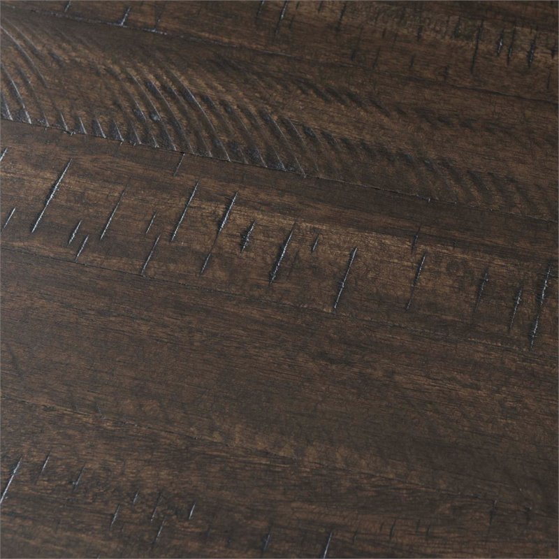 Pemberly Row Contemporary 7 Piece Round Dining Set in Walnut