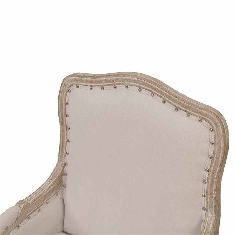 Pemberly Row Modern Modern Wood Cream Furnishings Accent Chair