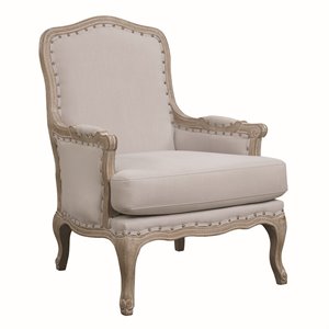 Pemberly Row Modern Modern Wood Cream Furnishings Accent Chair