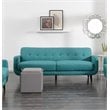 Pemberly Row Contemporary Sofa with Tufted Back Cushions in Teal
