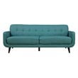 Pemberly Row Contemporary Sofa with Tufted Back Cushions in Teal