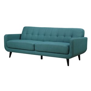 Pemberly Row Contemporary Sofa with Tufted Back Cushions in Teal