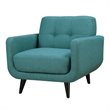 Pemberly Row Contemporary 3 Piece Set of Sofa & Loveseat & Chair in Teal