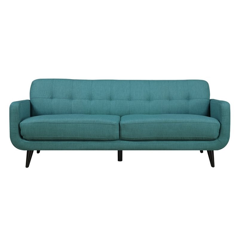 Pemberly Row Contemporary 2 Piece Set of Sofa & Chair in Teal
