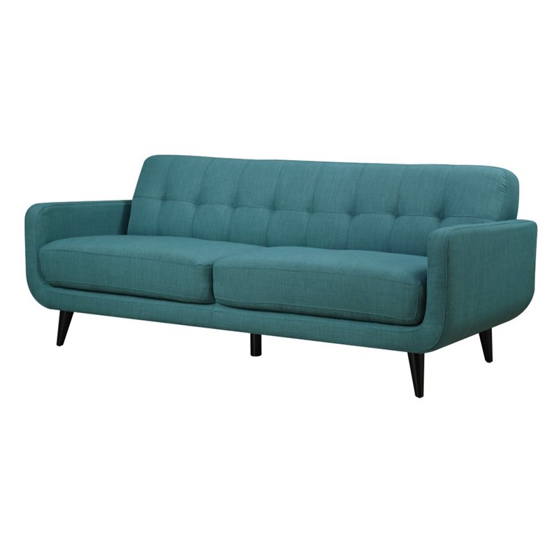 Pemberly Row Contemporary 2 Piece Set of Sofa & Loveseat in Teal