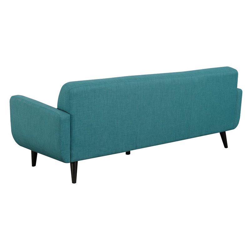 Pemberly Row Contemporary 2 Piece Set of Sofa & Loveseat in Teal