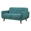 Pemberly Row Contemporary 2 Piece Set of Sofa & Loveseat in Teal