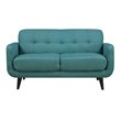 Pemberly Row Contemporary 2 Piece Set of Sofa & Loveseat in Teal