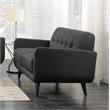 Pemberly Row Contemporary Loveseat with Tufted Back Cushions in Charcoal