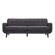 Pemberly Row Contemporary Sofa with Tufted Back Cushions in Charcoal