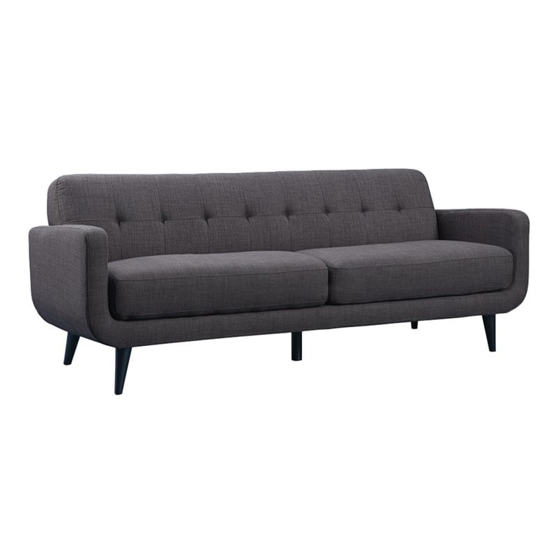 Pemberly Row Contemporary 3 Piece Sofa Set in Charcoal Finish