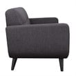 Pemberly Row Contemporary 3 Piece Sofa Set in Charcoal Finish