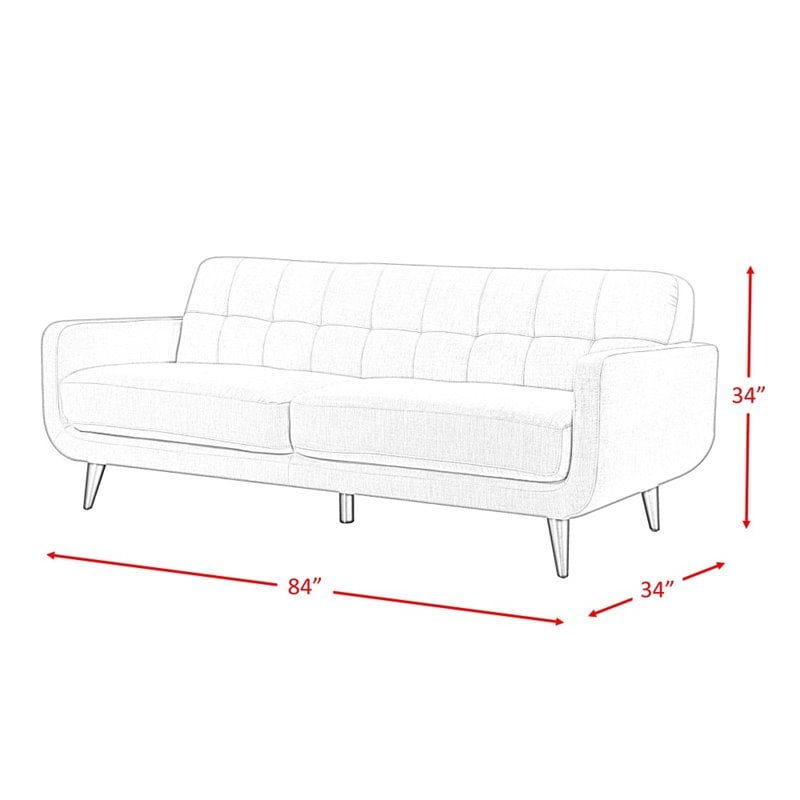 Pemberly Row Contemporary 3 Piece Sofa Set in Charcoal Finish