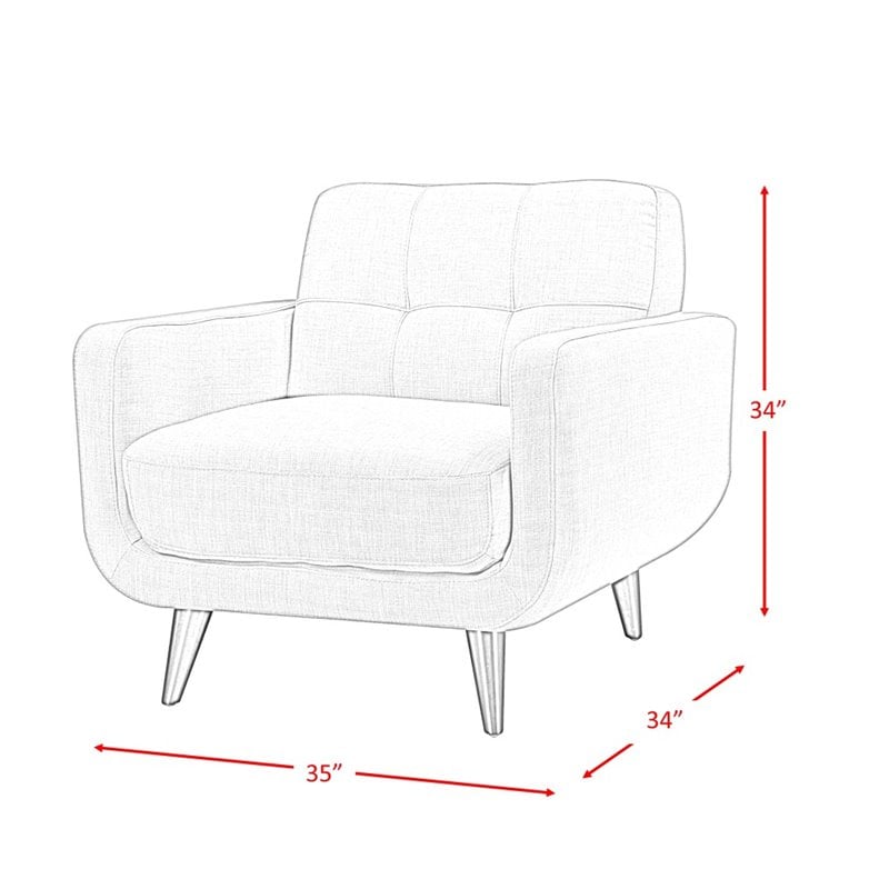 Pemberly Row Contemporary 3 Piece Sofa Set in Charcoal Finish