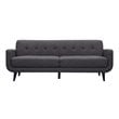 Pemberly Row Contemporary 3 Piece Sofa Set in Charcoal Finish
