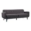Pemberly Row Contemporary 2 Piece Sofa Set in Charcoal Finish