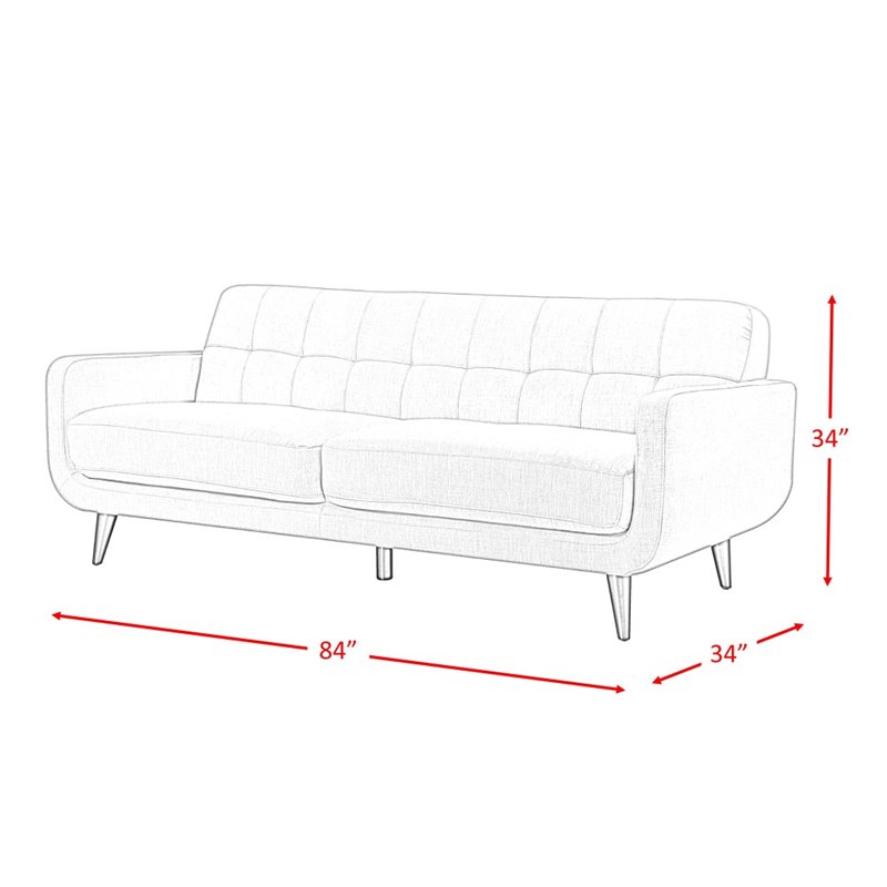 Pemberly Row Contemporary 2 Piece Sofa Set in Charcoal Finish