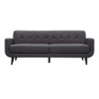 Pemberly Row Contemporary 2 Piece Sofa Set in Charcoal Finish