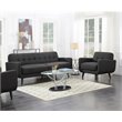 Pemberly Row Contemporary 2 Piece Sofa Set in Charcoal Finish