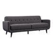 Pemberly Row Contemporary 2 Piece Sofa Set in Charcoal Finish