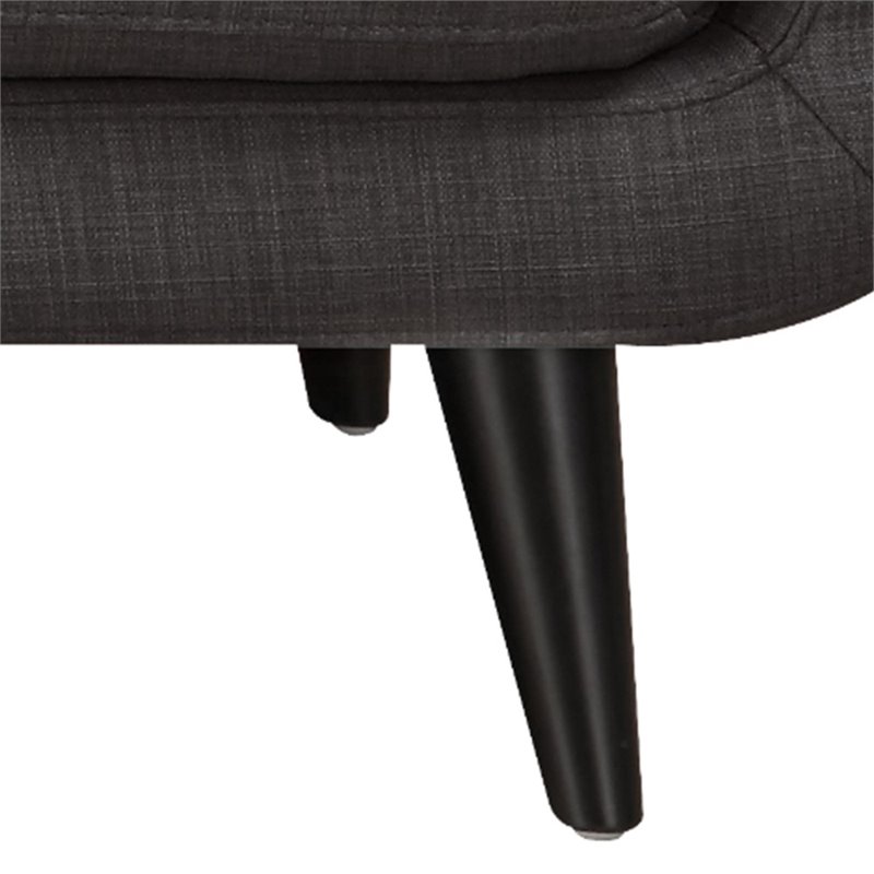 Pemberly Row Contemporary 2 Piece Sofa Set in Charcoal Finish