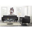 Pemberly Row Contemporary 2 Piece Sofa Set in Charcoal Finish