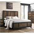 Pemberly Row Transitional Wood King Panel Bed in Walnut Finish