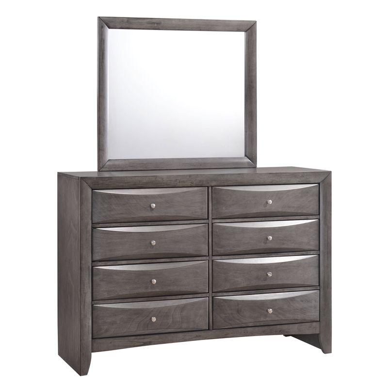 Pemberly Row Contemporary Wood King Storage 4 Piece Bedroom Set in Gray