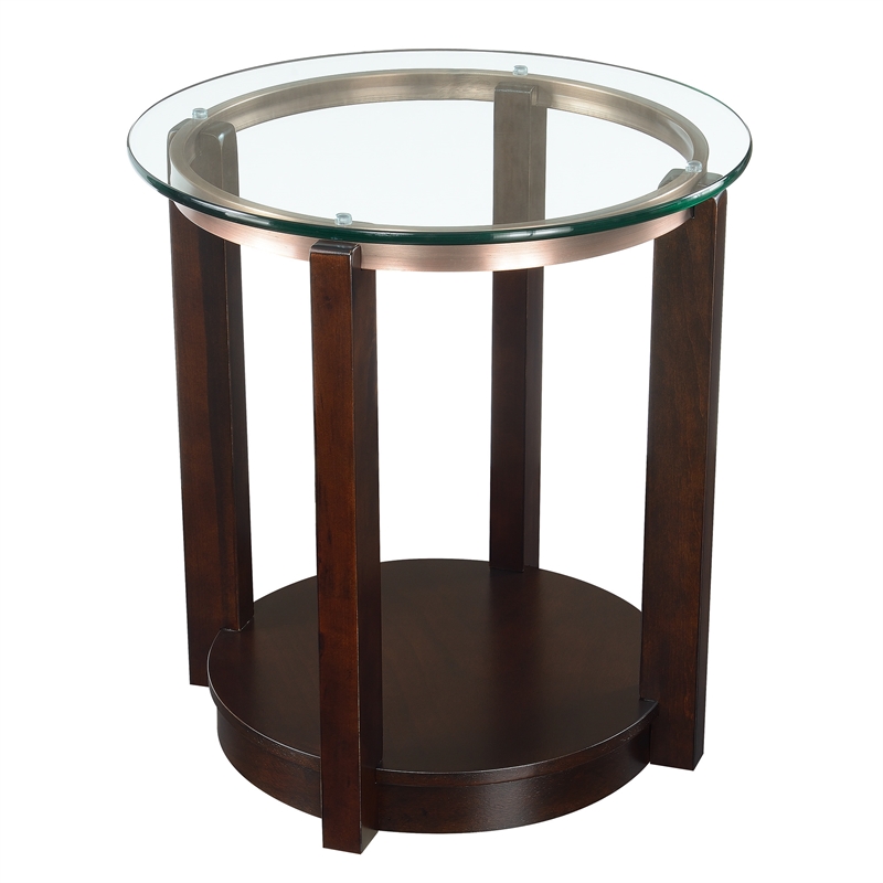 Pemberly Row 2PC Occasional Table Set of Coffee Table & End Table in Espresso