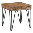Pemberly Row Transitional Tanner End Table with Pull Out Tray in Brown