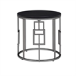Pemberly Row Transitional Metal Round End Table in Chrome Finish