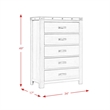 Pemberly Row Transitional Five Spacious Drawers Chest in Gray