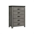 Pemberly Row Transitional Five Spacious Drawers Chest in Gray